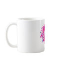 Feathery Fuschia Heart mugs