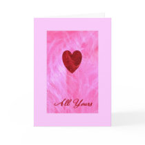 Feathery Heart "All Yours" Cards