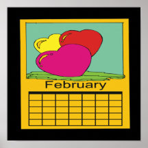 February Calander Print
