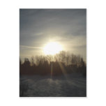 February Sunrise over Barn Postcard