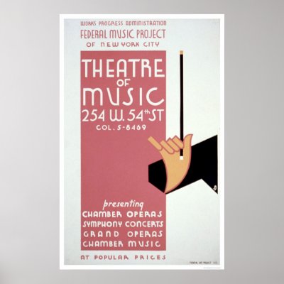 Federal Music New York 1940 WPA Poster by lc_wpa