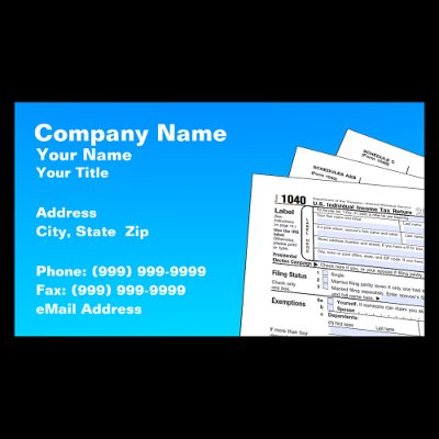 Federal Tax Forms Business Card Template by GeoPappas