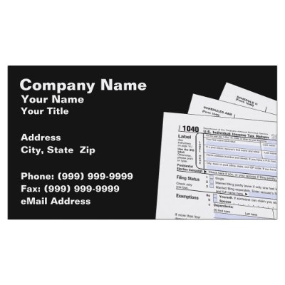 Federal Tax Forms Business Card Template by GeoPappas