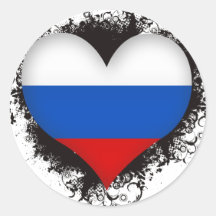 Fédération de Russie d'amour du cru I Autocollants Ronds