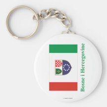 Federation of Bosnia & Herzegovina Flag with Name Keychain