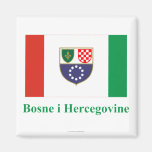 Federation of Bosnia & Herzegovina Flag with Name Refrigerator Magnet
