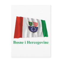 Federation of Bosnia & Herzegovina Waving Flag wit