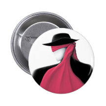 Fedora Man with red scarf Buttons