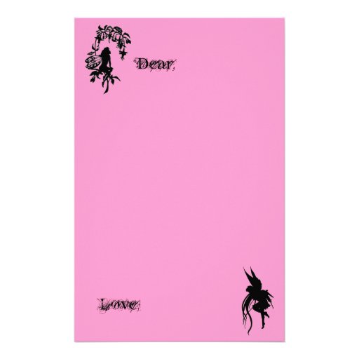 Fée chère/amour stationnaire papier à lettre personnalisé