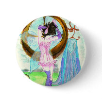 fée se préparant badge avec agrafe