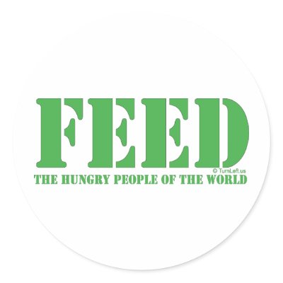 FEED THE WORLD ROUND STICKERS by turnleft