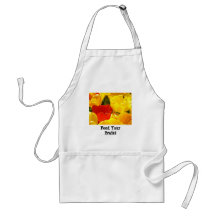 Feed Your Brain! apron Bright Yellow Red Tulips