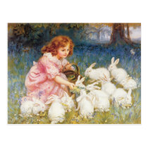 Feeding the Rabbits postcards
