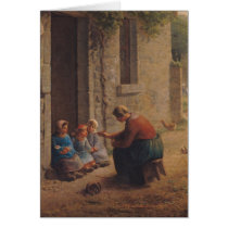Feeding the Young, 1850 Greeting Card