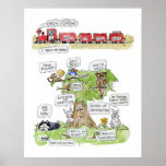 Feel Good Cartoon Animals Poster