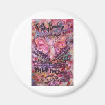 Feel My Beauty Pink Cancer Angel Refrigerator Magnets