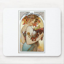FEEL ZIN COMING...GIRL UNDER GRAPE ARBOR PRINT MOUSE PAD