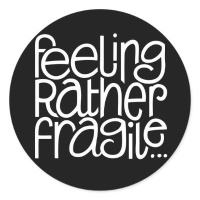 Feeling Fragile Black Sticker by floatinglemons