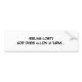 FEELING LOST? GOD DOES ALLOW U-TURNS... Religious Bumper Sticker