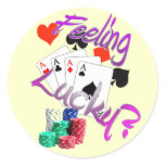 Feeling Lucky? Round Stickers