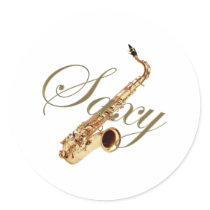 Feeling Saxy Round Stickers