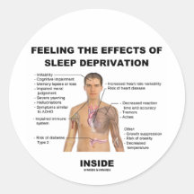 Feeling The Effects Of Sleep Deprivation Inside Round Sticker