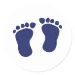 Feet - Baby Round Stickers