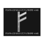 Fehu Rune grey Post Cards