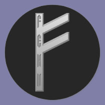 Fehu Rune grey stickers