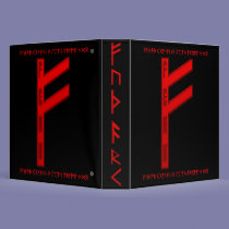 Fehu Rune red binders