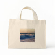 Feisty breaking waves on a florida beach bag