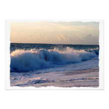 Feisty breaking waves on a florida beach invites