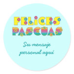 Felices Pascuas Pegatinas Redondas