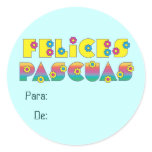 Felices Pascuas Pegatina Redonda
