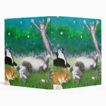 Feline Fun with Fireflies Avery Binder