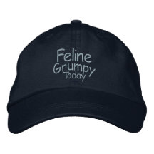 Feline Grumpy Today Embroidered Baseball Cap