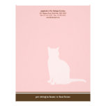 Feline pink brown posh pet sitting service custom letterhead template