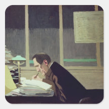 Felix Feneon  at 'La Revue Blanche', 1896 Square Sticker