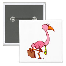 Felix Flamingo Pinback Button