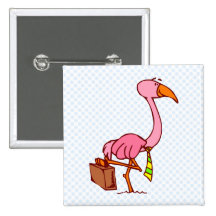 Felix Flamingo Pinback Button