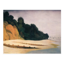 Felix Vallotton - Shore scene with tree silhouette Post Card