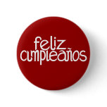 Feliz Cumpleaños white Button