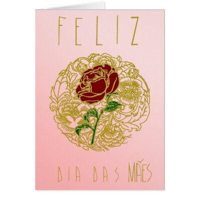 Feliz Dia Das Mães - Rosa Vermelha Cartão by DiaDasMaes