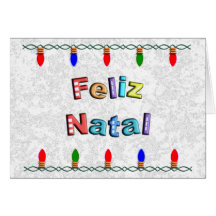Feliz Natal Com Luzes de Natal Cartao