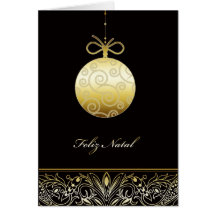 Feliz natal, Merry christmas in Portuguese Greeting Card