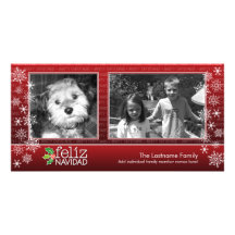 Feliz Navidad - collage de 2 fotos Tarjeta Fotografica Personalizada