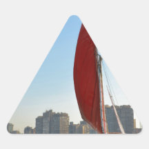 Felucca In Cairo Triangle Stickers