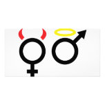 female and male icon photo greeting card