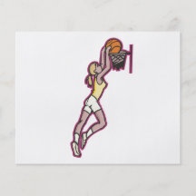 female basketball player dunking a ball flyer design