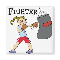 Female Boxer Refrigerator Magnets